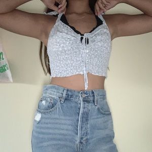 LA HEARTS crop top tie up shirt